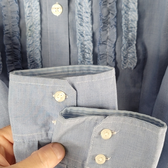 Van Heusen Studio Ruffled Ranchwear Western Blouse Button Down Women's Size M - Picture 6 of 14